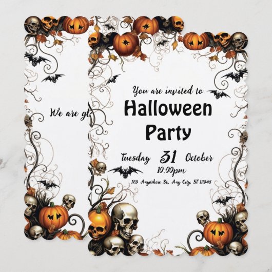 Halloween Einladung (Vorne/Hinten)