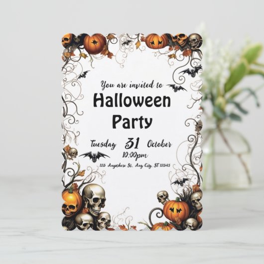 Halloween Einladung (Stehend Vorderseite)