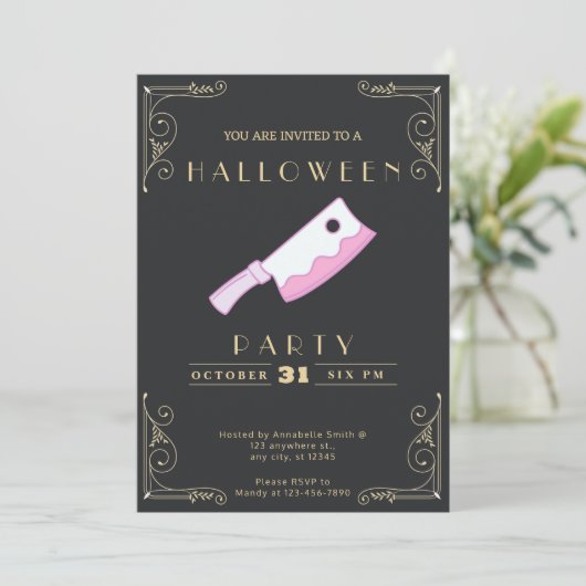 Halloween Einladung (Stehend Vorderseite)