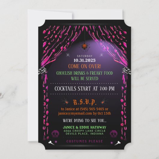 Halloween Einladung (Rückseite)