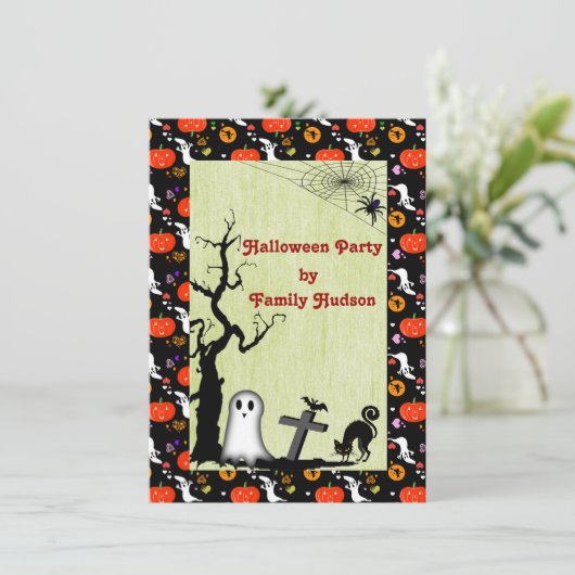 HALLOWEEN EINLADUNG (Stehend Vorderseite)