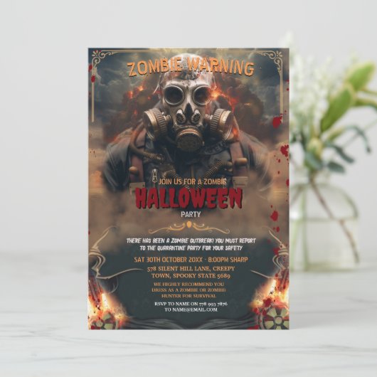 Halloween Einladung (Stehend Vorderseite)