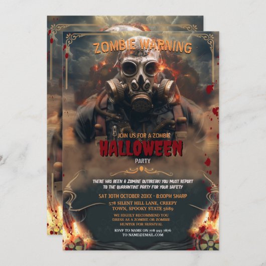 Halloween Einladung (Vorne/Hinten)