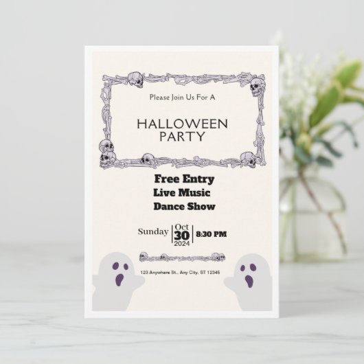 Halloween Einladung (Stehend Vorderseite)