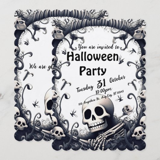 Halloween Einladung (Vorne/Hinten)