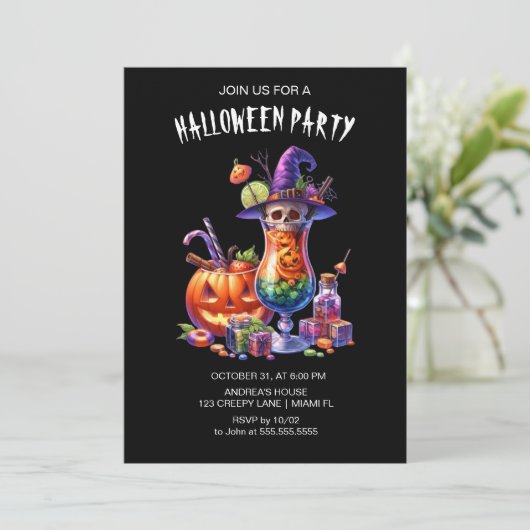 Halloween Einladung (Stehend Vorderseite)