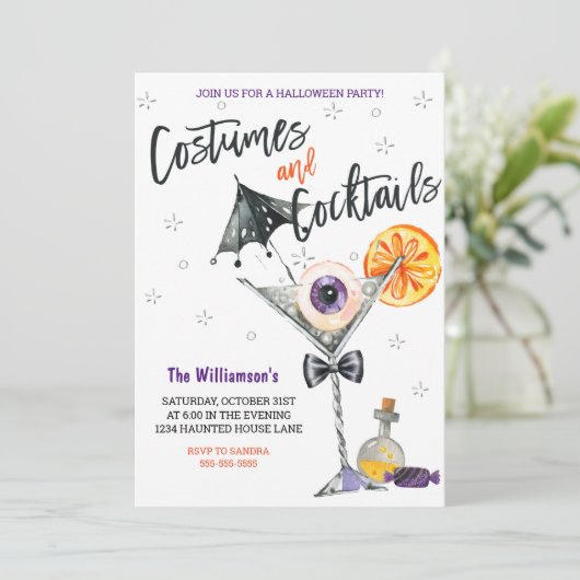 Halloween Einladung (Stehend Vorderseite)