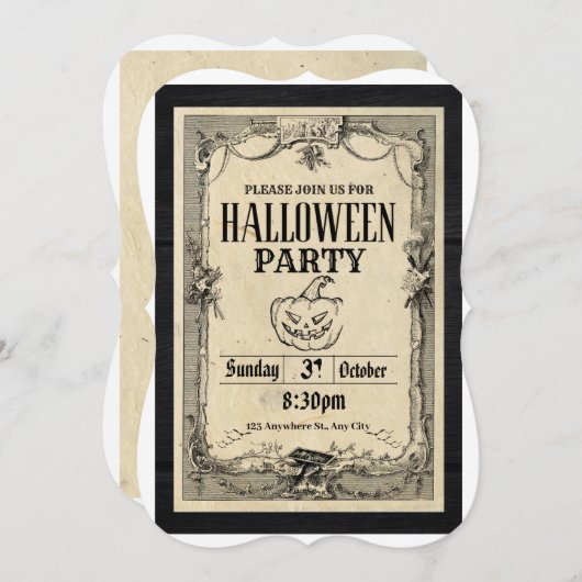 Halloween Einladung (Vorne/Hinten)