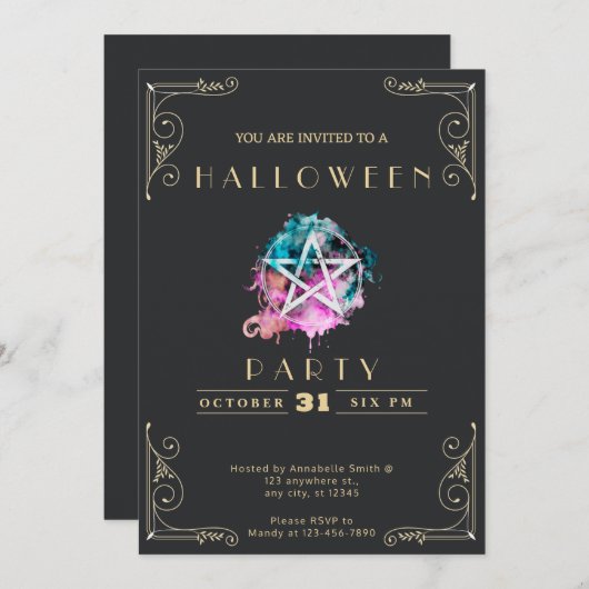 Halloween Einladung (Vorne/Hinten)