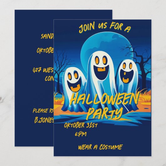 Halloween Einladung (Vorne/Hinten)