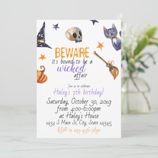 Halloween Einladung (Stehend Vorderseite)