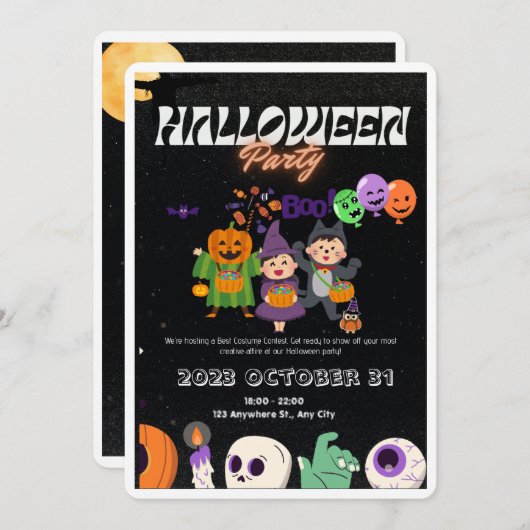 Halloween Einladung (Vorne/Hinten)