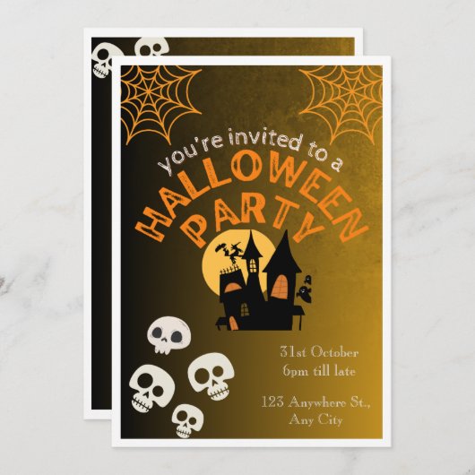 Halloween Einladung (Vorne/Hinten)