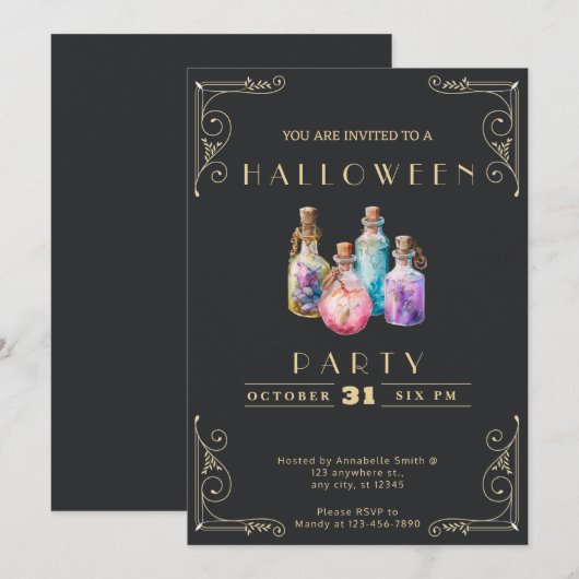 Halloween Einladung (Vorne/Hinten)