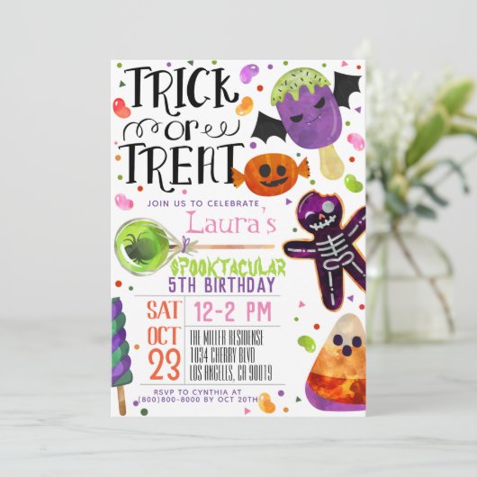 Halloween Einladung (Stehend Vorderseite)