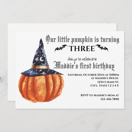 Halloween Einladung (Vorne/Hinten)