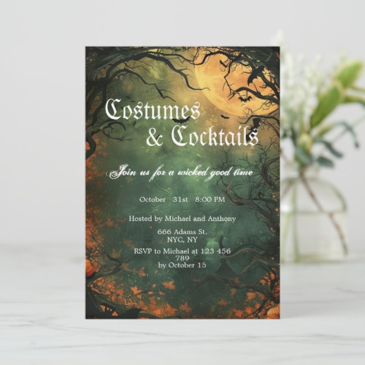 Halloween Einladung (Stehend Vorderseite)