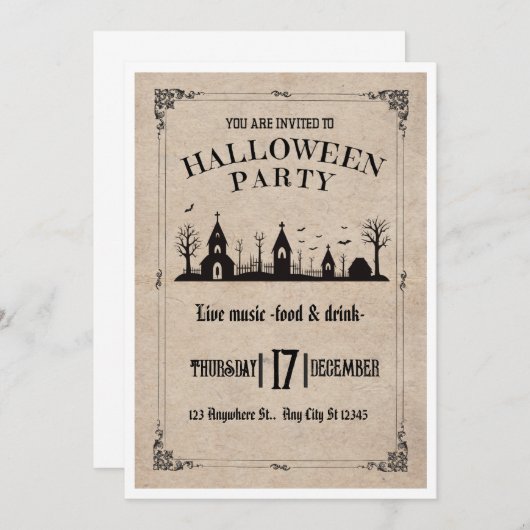 Halloween Einladung (Vorne/Hinten)