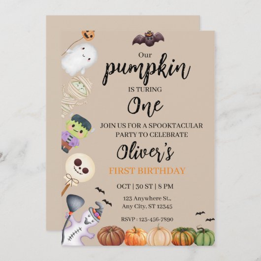 Halloween Einladung (Vorne/Hinten)