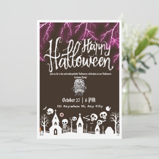 Halloween Einladung (Stehend Vorderseite)