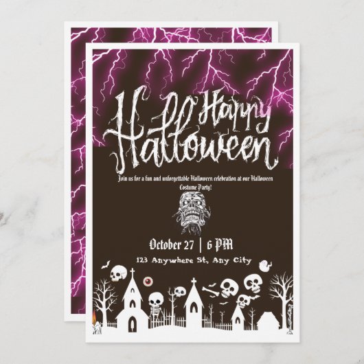 Halloween Einladung (Vorne/Hinten)