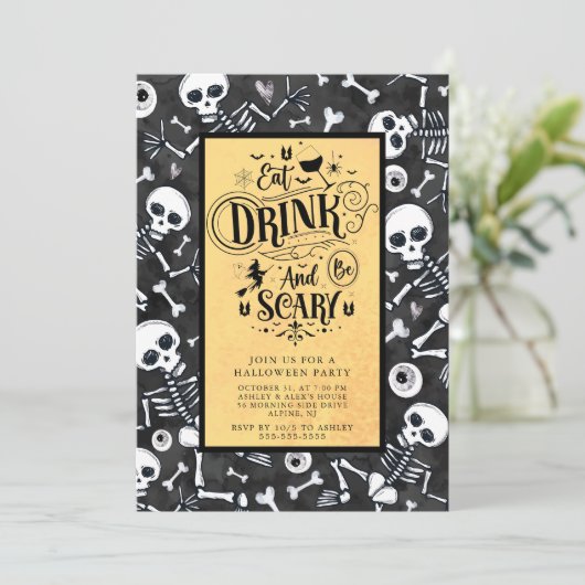 Halloween Einladung (Stehend Vorderseite)
