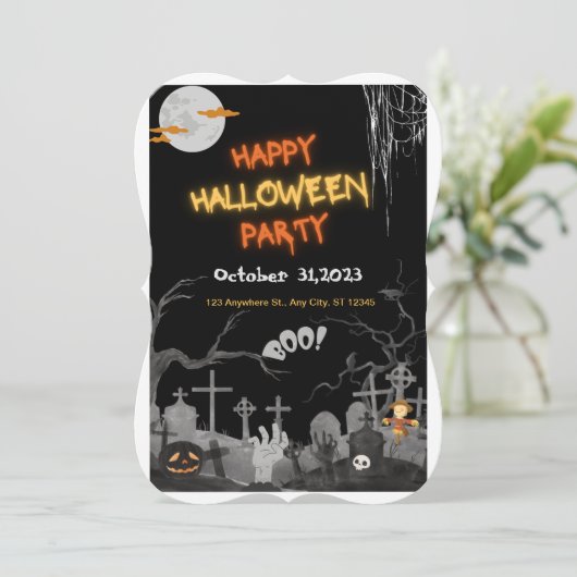 Halloween Einladung (Stehend Vorderseite)