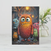 Halloween Einladung Alberne lustige Niedliche Krea (Stehend Vorderseite)