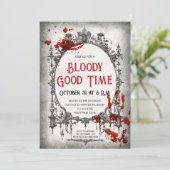Halloween Einladung Bloody Gute Zeit (Stehend Vorderseite)