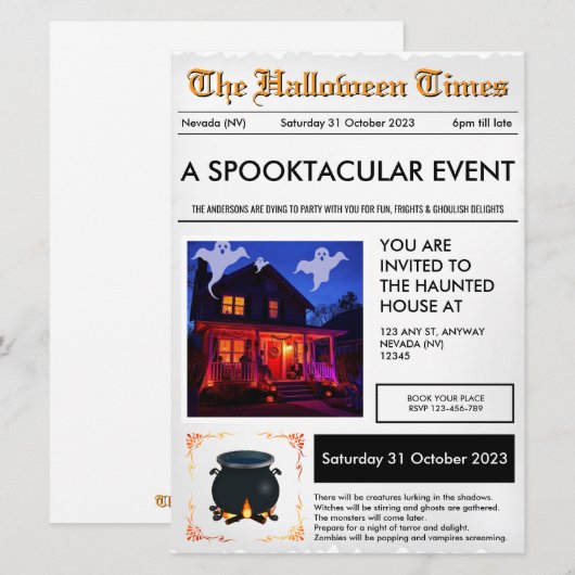 Halloween-Einladung Einladung (Vorne/Hinten)
