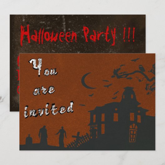 Halloween-Einladung Einladung (Vorne/Hinten)
