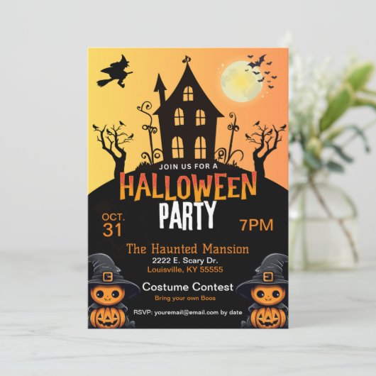 Halloween-Einladung Einladung (Stehend Vorderseite)