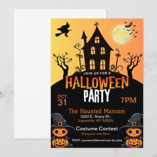 Halloween-Einladung Einladung (Vorne/Hinten)