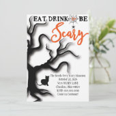 Halloween-Einladung essen, trinken, u. sind Einladung (Stehend Vorderseite)