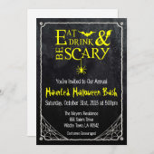 Halloween Einladung Essensgetränk und Beängstigend (Vorne/Hinten)