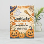 Halloween-Einladung | Gespenster & Spuk Friedhof Einladung (Stehend Vorderseite)