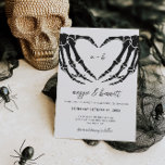 Halloween-Einladung, gotische Hochzeit Einladung<br><div class="desc">Mit unserer gotischen Hochzeitseinladung laden wir Ihre Gäste zu einer halbherzigen Hochzeit ein. Das Design zeigt eine sprichwörtliche Abbildung von Skelettherzen auf dunklem Hintergrund,  die dem Skelett ein stimmungsvolles und romantisches Ambiente verleiht. Ideal für Hochzeiten im Herbst mit dunkler und moody Farbpalette!</div>