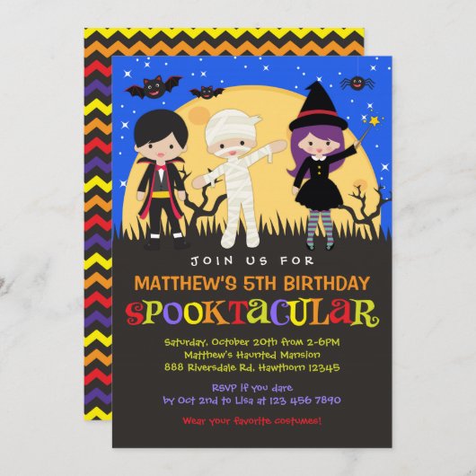 Halloween-Einladung / Halloween-Einladung Einladung (Vorne/Hinten)