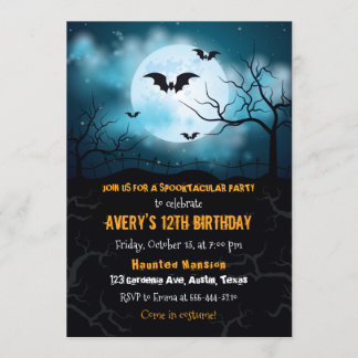 Halloween-Einladung, Halloween-Geburtstagsparty Einladung
