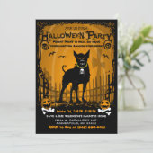 Halloween-Einladung - Halloween-Party des Bösen Hu Einladung (Stehend Vorderseite)