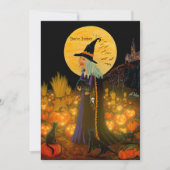 Halloween Einladung, Hexe in einem Jack-O-Lantern Einladung (Vorderseite)