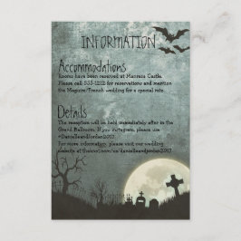 Halloween-Einladung, Informationskarte für die Hoc Begleitkarte