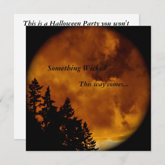 Halloween-Einladung: Irgendetwas Unrichtiges Einladung (Vorne/Hinten)