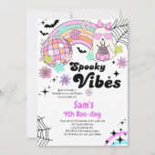 Halloween Einladung Kind Niedlich Retro Geist Gebu (Vorderseite)