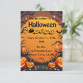 Halloween Einladung - Kommen Sie zu einer Feier! (Stehend Vorderseite)