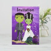 Halloween-Einladung mit Bride Einladung (Stehend Vorderseite)