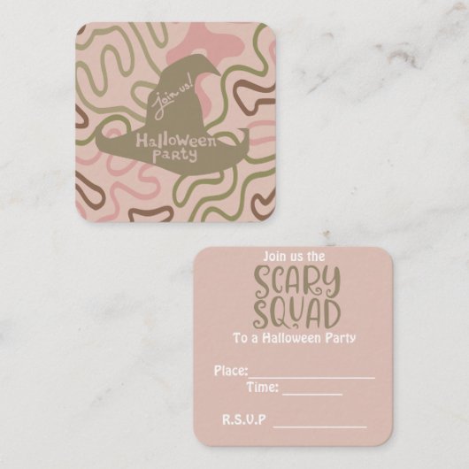 Halloween-Einladung Mitteilungskarte (Vorne/Hinten)