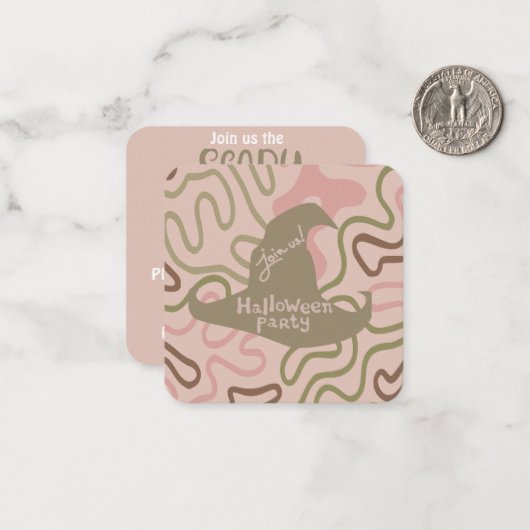 Halloween-Einladung Mitteilungskarte (Vorderseite/Rückseite Beispiel)