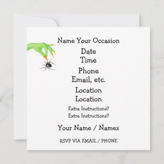 Halloween-Einladung Save The Date (Rückseite)