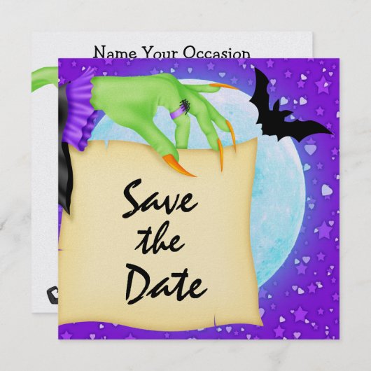 Halloween-Einladung Save The Date (Vorne/Hinten)